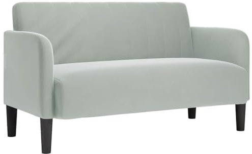 Canapé causeuse gris clair 109 cm velours