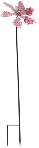 Kisangel Moulin à Vent en Fer pour Jardin Cour Pelouse Tourne Et Pivote avec Design Lumineux