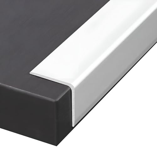 Coayuou Eckschiene 100cm* 3 Stück Winkelprofil Strapazierfähig Fliesenabschlussleisten Profilleiste Alu Für Fliesen, Parkett Und Treppen(Weiß,15 * 15mm)