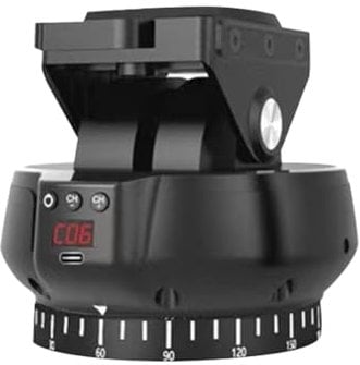 Mocturnity Gimbal Elettrico per Fotocamera Reflex SLR, Gimbal Elettrico A Controllo Remoto A 360 Gradi per Fotocamera, Regolabile su 9 velocità