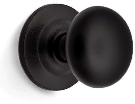 ARCO · Pomo Fijo para Puerta de Entrada – Acabado Negro Mate | Diseño Redondo Robusto | Pomo Decorativo para Exterior | Incluye Tornillos de Fijación