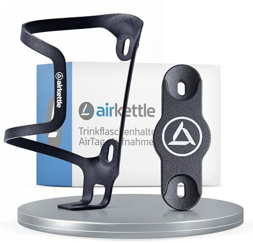 airkettle® Trinkflaschenhalter mit AirTag Fahrrad Versteck | AirTag Halterung Fahrrad aus Aluminium | Tracker, Ortungsgerät und Diebstahlschutz