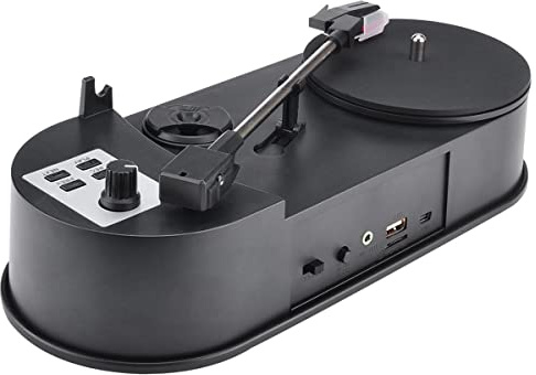 Cpolebev Mini Giradischi in Vinile Grammofono a Rotazione Diretta U Disk MP3 Dual Speed 33