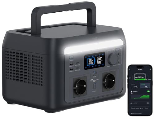 revolt Solar-Anlage: Tragbare Powerstation & Solargenerator 614,4 Wh, USV, App, 1.000 W (Powerbank-Generatoren, Akku sfür Notstrom)