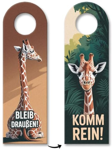 Bleib draussen Komm rein Giraffen Türhänger lustiger Türanhänger mit Giraffen-Motiv