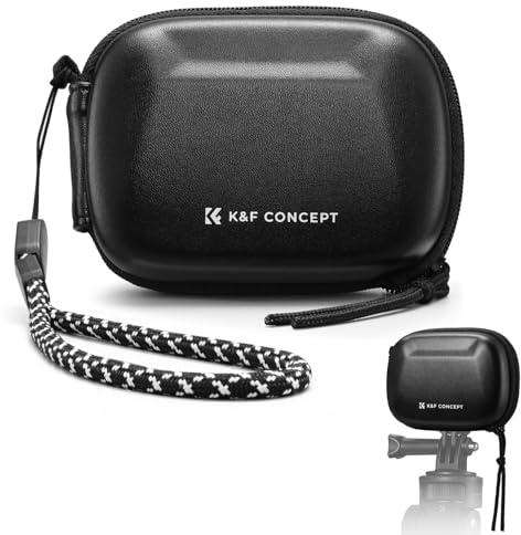 K&F CONCEPT Semi Open Carrying Case Small Storage Bag for Action Camera | EVA Hard Bag Portable Travel Protector Case for Go Pro Hero 8-13, DJI Osmo Action 6/3/4/5 Pro, Insta360 Ace Pro 2, BP50