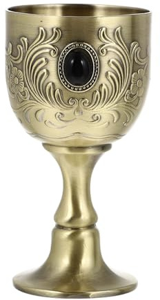 DOITOOL Cáliz de Vino Tinto de Metal Europeo Vintage, Copa Retro de Aleación para Fiesta y Decoración, Taza Metálica Mini para Restaurante y Hogar, Adecuado para Banquetes y Reuniones