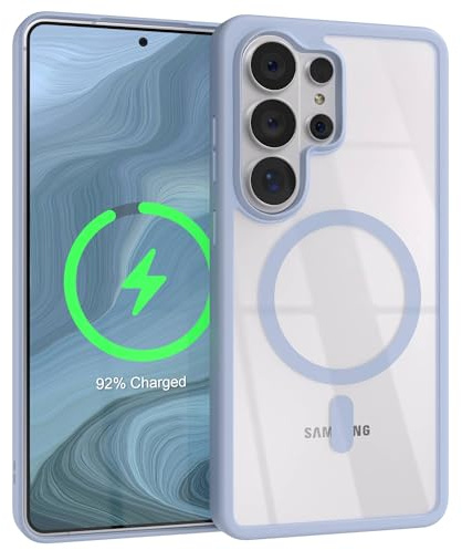 EAZY CASE Hülle für Galaxy S26 Ultra kompatibel mit Qi Charging Ultra Aufprallschutz Stoßfest und Kratzfest dünne Schutzhülle mit Kameraschutz Silikon Cover Clear Hybrid Handy Case Hell Blau
