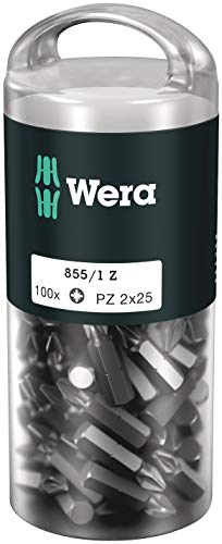 Wera 05072444001 855/1 Z DIY, Pozidriv Bits, PZ 2 x 25 mm, 100-teilig