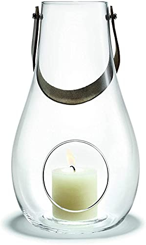 Holmegaard Laterne H25 cm Design with Light aus mundgeblasenem Glas, klar