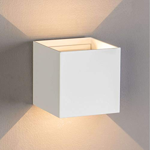 KosiLight - Wandleuchte - Weiß Design Cubic - Weiß - 500 lm - Metall - IP54 - A