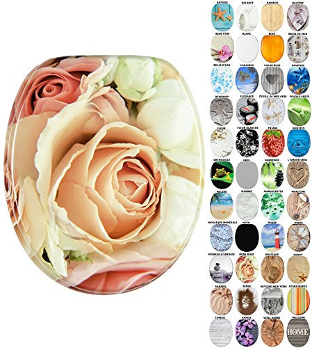 Abattant WC frein de chute soft close - Finition de haute qualité - Fixation facile - Rose rose