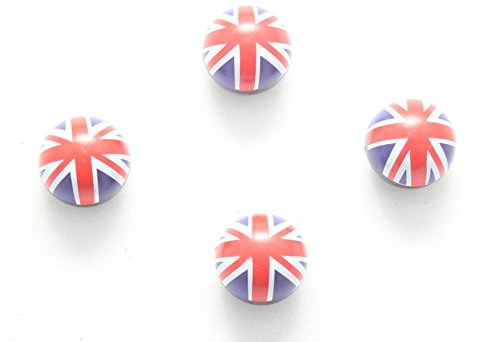 4X Ventilkappen Ball Kugel UK Flagge Flag Fahne England Großbritannien Great Britain Ventilkappe Brexit Vuk