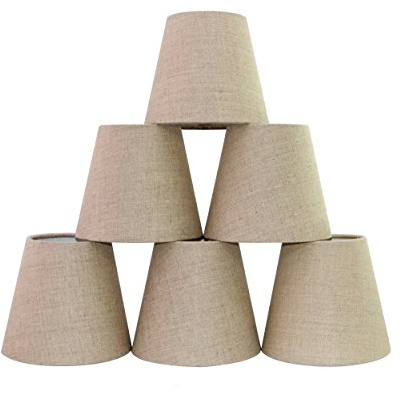 Doooitlight Set mit 6 Clip-Lampenschirmen für Lampen, Leuchten, Kronleuchter grau