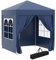 Outsunny Tonnelle de Jardin extérieure 2 x 2 m, tonnelle Pliante Pop-up, réglable en Hauteur, Protection UV, Cadre en Acier, 4 côtés Amovibles, pour Camping, Festival, Plage, Sac de Transport, Bleu