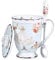 YBK Tech Euro Style Porcelain Tea Cup Coffee Mug with Lid for Breakfast Home Kitchen ((Rose and Dress Pattern) (Blue))