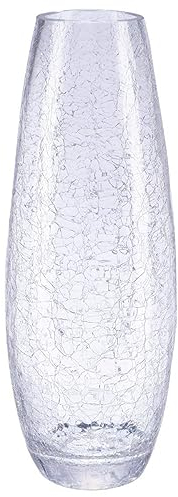 Atmosphera - Vase bombé - Verre craquelé - H40 cm