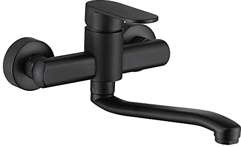 HomeLava Küchenarmatur Wandmontage Einhebelmischer Wasserhahn Küche Wandarmatur Armatur Retro Schwarz