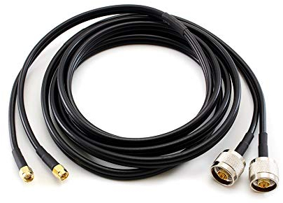 JARFT 4G, LTE und 5G Koaxial- Twin Antennenkabel, N Stecker auf SMA Stecker (10m)