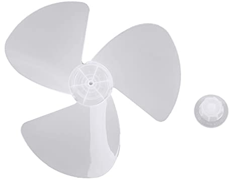 MSemis Ventilatorblatt Lüfterflügel 400mm 3/5 Blätter Rotorblatt Ventilator Kunststoff Ersatz Blätter mit Lüftermutter Tischfan Standventilator Zubehör Weiß A One Size