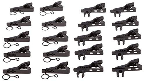 20Pack Metal Clip, 5/16inch Dia Lapel/Lavalier Microphone Tie Clip Black for Lavalier Microphone System Wireless 8mm & 9mm
