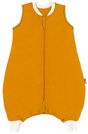 schlummersack Baby Schlafsack mit Füßen ganzjährig 2.5 Tog 80 cm Safran | Schlafsack mit Beinen für eine Körpergröße von 80-90cm | Ganzjahres Schlafsack Baby