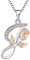 starchenie Collana Alfabeto con Rose Collana Lettera J Ciondolo Zirconi Collana in Argento 925 da Donna