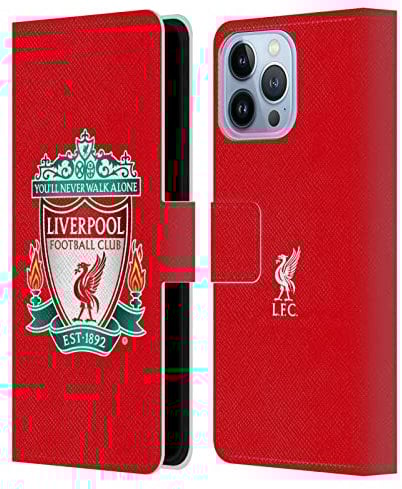 Head Case Designs Officially Licensed Liverpool Football Club Red 1 Crest 1 Leather Wallet Case Compatible With Apple iPhone 13 Pro Max