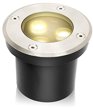 Lospitch LED Bodeneinbaustrahler Runde Bodenstrahler Befahrbar, IP67 Wasserdicht Warmweiß Bodenleuchte für Gartenbeleuchtung und Gehwegbeleuchtung