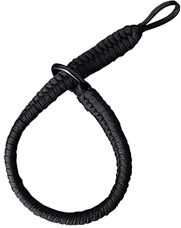 Modonghua Paracord Kameragurt, Kamera-Handschlaufe, Handschlaufe, Kamera-Handschlaufe für alle spiegellosen Kameras, DSLR, SLR und Camcorder mit runder Lochschnittstelle für Fotografen(Schwarz)
