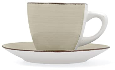 Quid VITA MORNING - Set 2 Tazas con Platillo 22Cl cerámica beige
