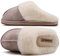 KuaiLu Hausschuhe Damen Flauschige Plüsch Lammfell Geschlossen Winter Warme Pantoffeln Frauen Kuschel Memory Fussbett Hause Slippers Rutschfest Feste Sohle Hüttenschuhe Indoor Outdoor. Beige 36