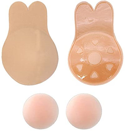 FFWTPY Copricapezzoli Adesivi Reggiseno Invisibile Coppe Adesive Seno Push up Trasparente Boob Tape Adesivo Alza Seno Invisibile per Schiena Nuda