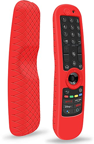 Hydream Housse Coque en Silicone pour Télécommande Magic LG MR21GA MR22GA MR23GA MR24GA, Etui de Protection pour Magic Remote LG 2021-2024 (Rouge)