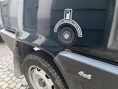 Pumu adesivo PANDA 4X4 tappo benzina TREKKING fuoristrada sticker decal (BIANCO)