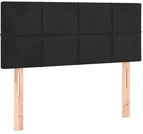 vidaXL Kopfteil, Bettkopfteil mit Holzbeinen, Höhenverstellbar Polsterkopfteil für Bett, Betthaupt Bettzubehör Schlafzimmer, Schwarz 100x5x78/88cm Samt