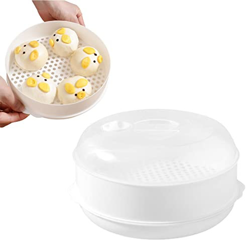 xiaolan Steaming Microwave Oven, Microwave Oven Steamer Box for Steaming Bread – Heat Resistant Steamer for Steam Dishes, Noodles, Cake Making, Oven Safe