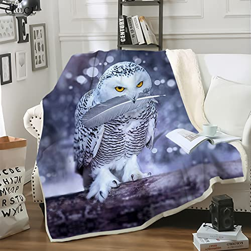 SJSXWQN Kuscheldecke Lila Eule Kuscheldecke Flauschig für Couch und Bett Weich Warme Mikrofaser Wohndecke Fleecedecke als Tagesdecke Sofadecke Couchdecke - 150x200 cm