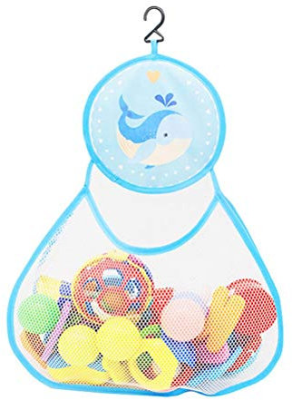 TOPINCN Organisateur de Jouets de Bain Design Durable, Sac de Rangement pour Jouets de Bain pour bébé, Filet de Rangement pour Jouets de Baignoire pour Salle de Bain, Rangement Facile (Baleine)