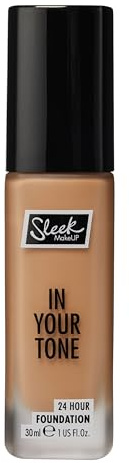 Sleek MakeUP In Your Tone 24 Hour Foundation, Medium Buildable Coverage in 30 Shades, Semi-Matte Flawless Finish, 6N, 30ml