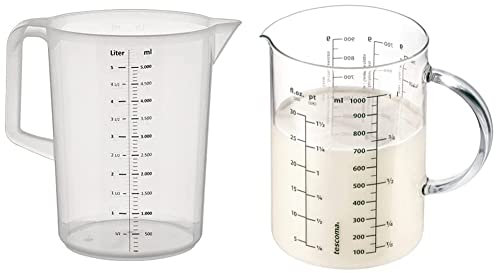 APS Messbecher 5 Liter, Ø 20 & Tescoma Glas-Messbecher Delicia, 1 l, hitzebeständiges Borosilikatglas