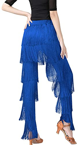 AIEOE Damen Latina Hose Tappa für Tanz Praxis Professionelle Rumba Tango Yoga Elegant Größe 4XL Blau