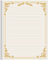 Stationery Liniertes Papier, Briefgröße, ungelocht, liniert, Füllpapier, 100 Blatt/200 Seiten, lose Blätter, 100 g/m², 21,6 x 27,9 cm, Gold