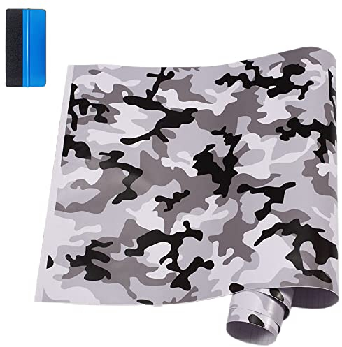 NewL Camo vinylfilm kamouflage bilfilm för bil styling cykel dator laptop scooter motorcykel (vit, 50 cm x 150 cm)