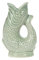 Gurgly Cute Sage Green Glug Jug Mini 10cm 50 ml – Tiny Fish Water Jug, Decorative Fish Vase, Ornament or Shot Glass