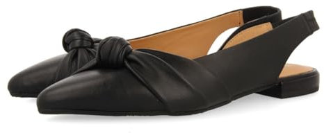 GIOSEPPO Bailarinas DESTALONADAS DE Piel Color Negro con Detalle DE Nudo para Mujer IBALLE