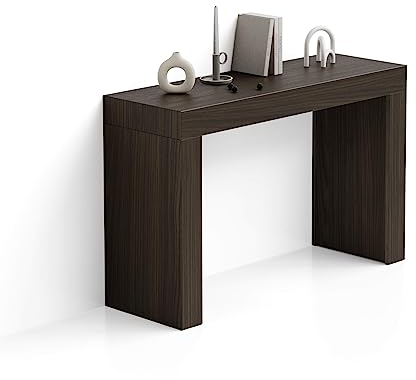 MOBILI FIVER, Consola de Entrada Evolution 120x40, Nogal Americano, Aglomerado y Melamina, Consola recibidor, Made In Italy