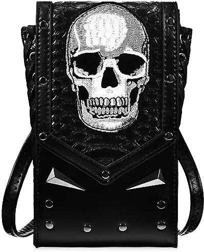 VALICLUD Gothic-Tasche -Geldbörse Gothic-Handy-Geldbörse Steampunk-Tasche Handy- -Umhängetasche Für Männer Frauen