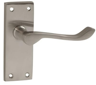 Dzina Victorian Scroll Lever Latch Door Handles Satin Chrome 115 x 40mm