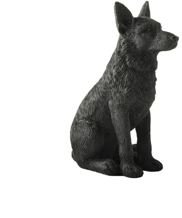 JFSM INC. Weihnachtsstrumpffüller, 8,9 cm, schwarzer Deutscher Schäferhund, sitzende Figur, schwarzer Schäferhund, Geschenke für Deutsche Schäferhund-Liebhaber, schwarzer Schäferhund, Dekor